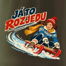 Rodinná vánoční trička - Já to rozjedu máma sáňkování