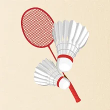 Badminton - pálka a košík