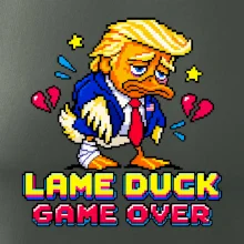 Trump lame duck pixel art game over