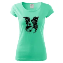 Černobílá karikatura Border kolie