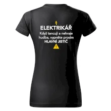Elektrikář - hlavní jistič - Nápis na zádech