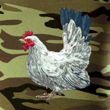 Slepice kreslená bílá