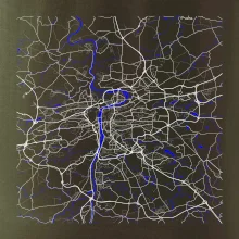 Praha - Mapa s vodními toky