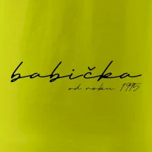 Psací nápis babička s ročníkem