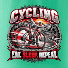 Cyklistické kolo mezi horami eat sleep repeat