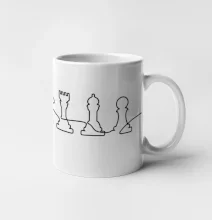 Šachové figurky v řadě - obrys