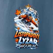 Listopadový lyžař král zasněžených svahů