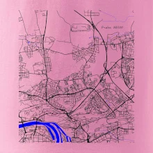 Praha 18200 - Mapa s vodními toky