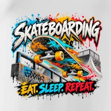 Skateboard ve street stylu eat sleep repeat