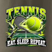 Tenisová raketa a míček eat sleep repeat