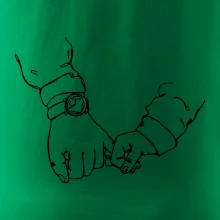 Táta a syn ruce obrys