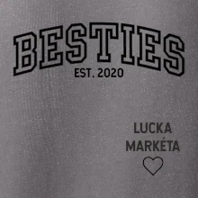 Párové mikiny - Besties (Rok a jména na rukávu)