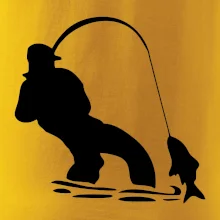 Rybář tahající rybu