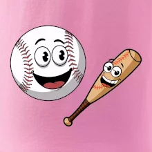 Parové triko - baseballová pálka a míček