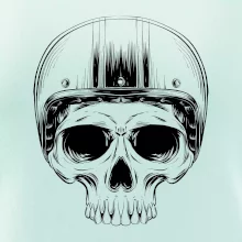 Motorkář lebka s kulatou hlavou