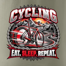 Cyklistické kolo mezi horami eat sleep repeat