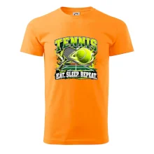 Tenisová raketa a míček eat sleep repeat