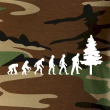 Evoluce dřevorubec - pila a strom