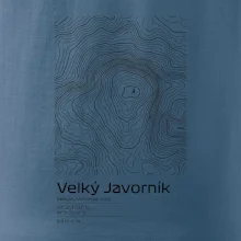 Velký Javorník - vrstevnice v obdélníku