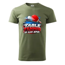 Stolní tenis pálka a míček eat sleep repeat