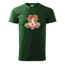 Americký stafordširský teriér hlava s květinami