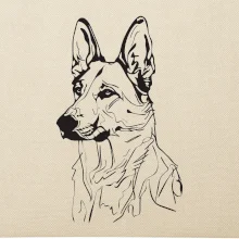 Německý ovčák černá kresba