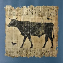 Egyptské hieroglyfy kráva Egyptské hieroglyfy kráva