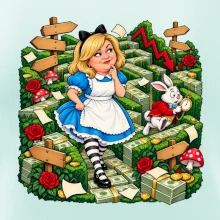 Alenka v říši dluhů finanční bludiště