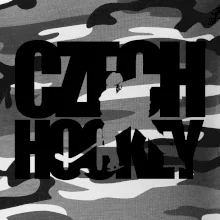 Czech hockey - nápis s hokejistou - Mistrovství světa v ledním hokeji 2026