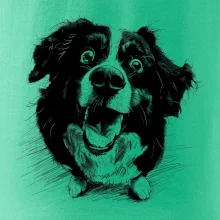 Černobílá karikatura Bernský salašnický pes