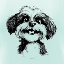 Lhasa Apso karikatura hlava