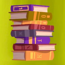 Knihomol stojící knihy