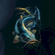 Obrázek sumec a kus stromu