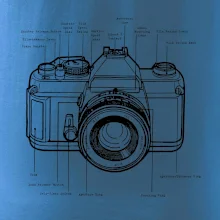 Nákres starý fotoaparát