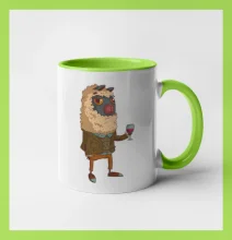 Alpaka s vínem muž