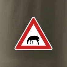 Dopravní značka - Pozor pasoucí se kůň