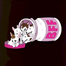 Bullterrier Friends Forever růžové (Pecka design)