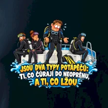 Dva typy potápěčů v neoprenu