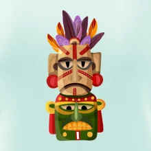 Mayové maska s peřím