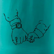 Táta a syn ruce obrys