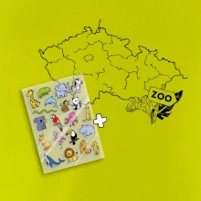 Tričko s mapou + ZOO nažehlovačky