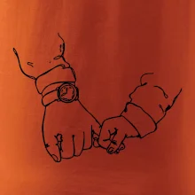 Táta a syn ruce obrys