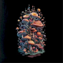 Goblincore  mushrooms and tiny creatures