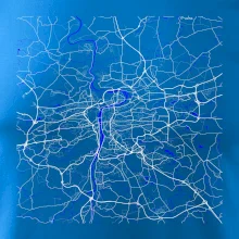 Praha - Mapa s vodními toky