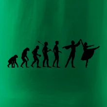 Evoluce tanec - muž a žena se sukní