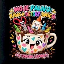 Moje palivo káva dětský smích a lepidlo