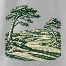 Golfové hřiště v retro rytině