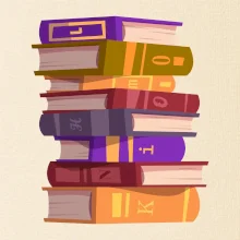 Knihomol stojící knihy