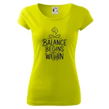 Balance begins within nápis
