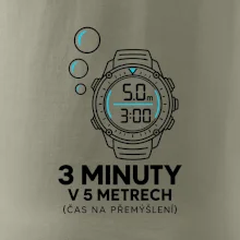 Bezpečnostní zastávka 3 minuty v 5 metrech s potápěčskými hodinkami